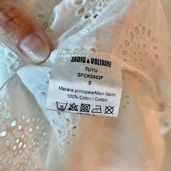 Zadig and Voltaire off white button down blouse S - Picture 4 of 7
